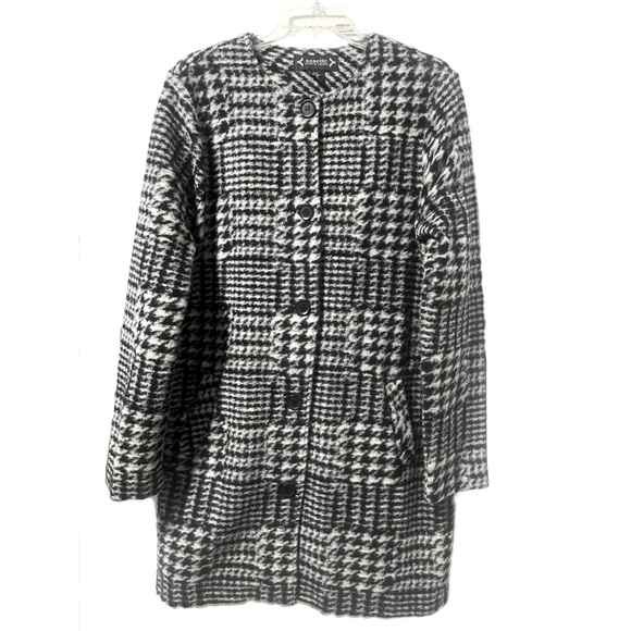 Nanette Lepore Wool Blend Houndstooth Coat, Size Medium (8-10) - Picture 2 of 8